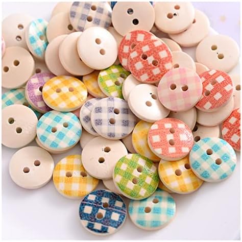 N/A 50 парчиња дрвени копчиња за шиење 2 дупки за книги за украсување декоративно копче за шиење додатоци за шиење