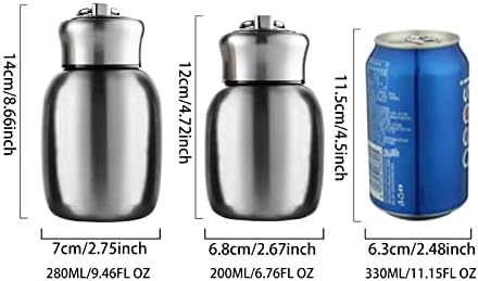 Мини изолирани шишиња со вода 280 мл/9,4 мл шише со вода од не'рѓосувачки челик Мала преносна вакуумска чаша за шише со вода за момчиња, девојчиња,