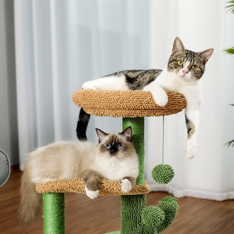 Куќа на мачка кула мачка со гребење на слатка кактус игра мебел со куќи со кондо гнездо миленичиња гребење на миленичиња