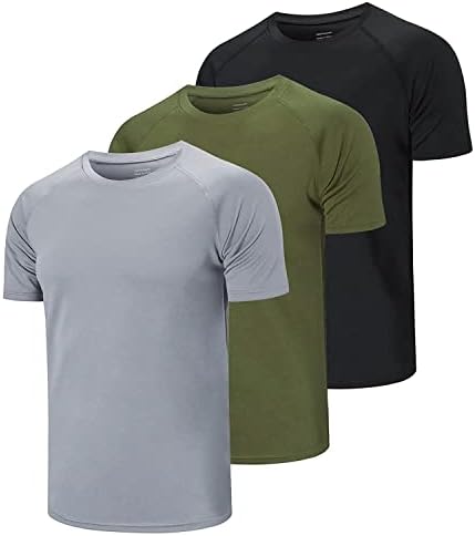 CIMIC 5/3 пакет што работи на врвни мажи Обични кошули тренингот обичен салата за влага, активен атлетски маички со краток ракав за кратки ракави