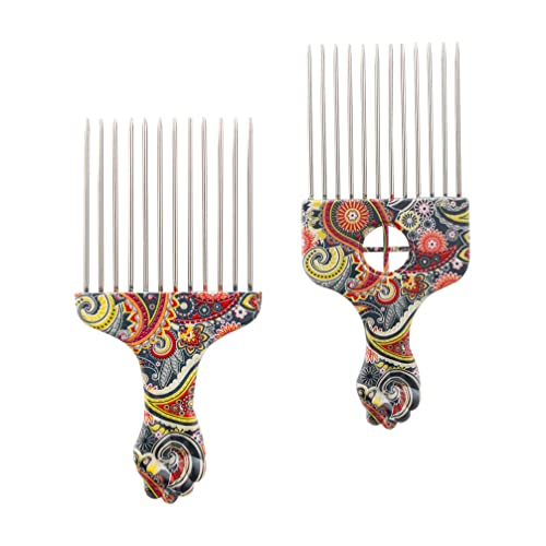Солустра плетенка перики афро коси за коса, метална брада чешел мазна алатка за стилизирање на косата, голем чешел за заби, заби