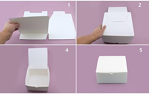 Tytroy 10 пакет 8 x 8 x 4 инчи Kraft кутии картонски кутии за подароци со капаци за свадбен роденден за одмор за бебиња туш за туширање.