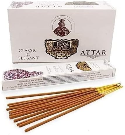 Royal Attar Tycely Sticks 15gm Pack - Изберете големина на ур пакет, органска рака валана - совршена за црква, ароматерапија, медитација за релаксација