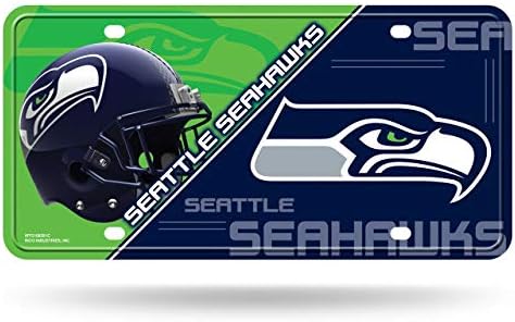 Rico Industries NFL Seattle Seahawks Unisex Seattle Seahawks регистарска табличка металиатална регистарска табличка Seahawks Metal, боја