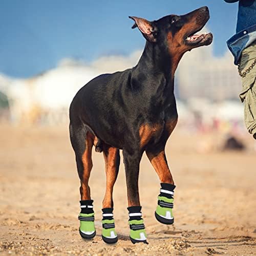 Чевли за кучиња, чизми за водоотпорни кучиња Бесунтек Снег Неполип Шепа со рефлективна лента, топла постава, за средни и големи кучиња