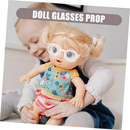 Извадете очила за кукли со 4 парчиња чисти очила пластични грмушки про transparentирни кукли со кукли