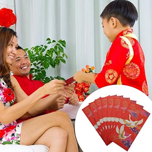 Нуобести Кинески Црвени Пликови 8 парчиња Кинеска Торбичка За Хартија За Нови Пари Кинески Новогодишен Пакет Пари Празнична Година На