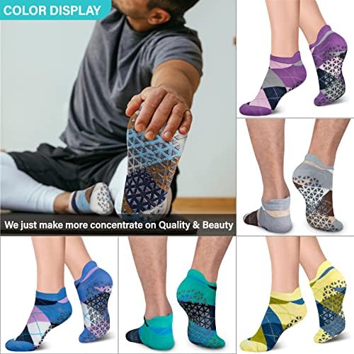 Нелизгачки Јога Чорапи со Костец За Пилатес, Балет, Бар, Бос, Болнички Чорапи Против Лизгање За Жени и Мажи
