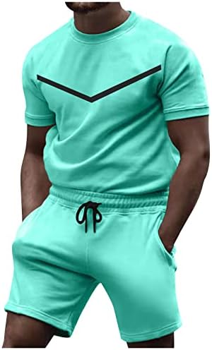 Венкомг1 две парчиња тренерки за мажи, солидна маица со кратки ракави и шорцеви што одговараат на облеките на атлетските спортови