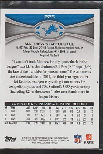 Метју Стафорд 2012 Топпс - [база] 225.1