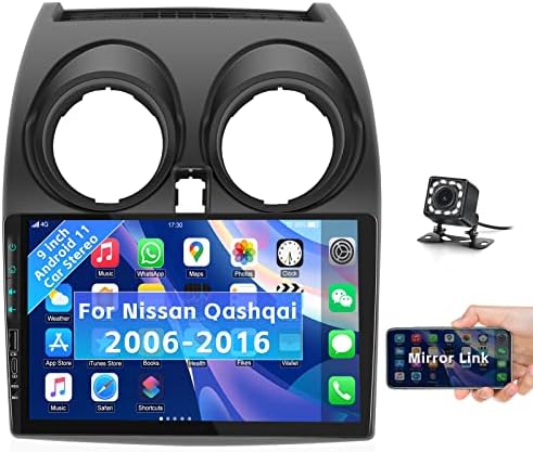 2+32G Android 11 Автомобил Стерео За Nissan Qashqai 2006- со iOS/Android Огледало Линк, 9 инчен HD Екран На Допир Автомобил Радио Со