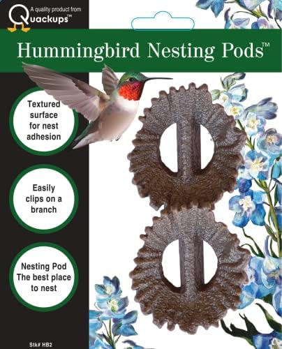 Quackups 2,6 Hummingbird гнездење под-парчиња ™, 2-PK со клипови за лесно прикачени на гранка за отворено внатрешен двор градинарска