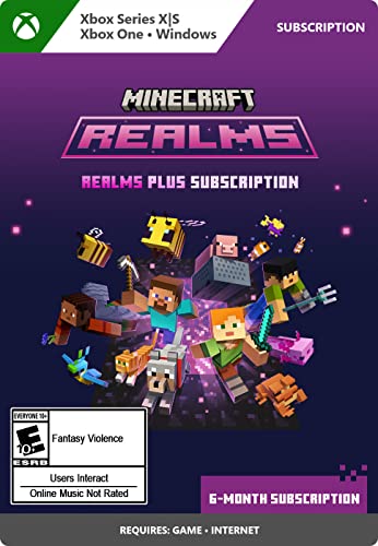 Minecraft Realms Plus 6 -месечен стандард за претплата - Xbox & Windows 10 [Дигитален код]