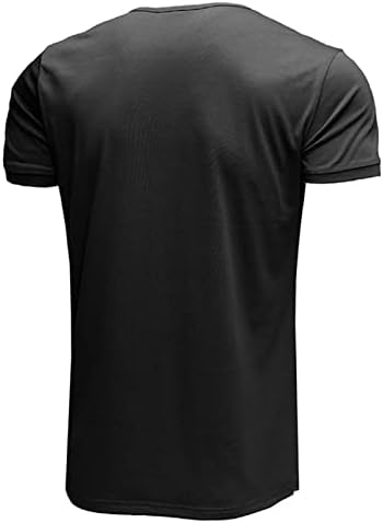 Mens Casual Slim Fit Основна предна плоча со кратки ракави V-вратот од летното копче памучно маица со памук