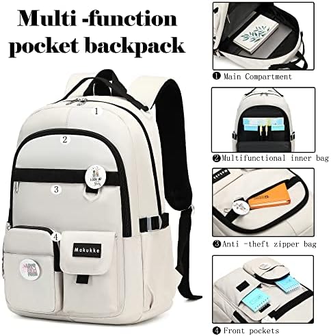 Мекике училишен ранец за жени, ранец на лаптоп 15,6 инчи колеџ училишна торба против кражба на дневни часови за девојчиња