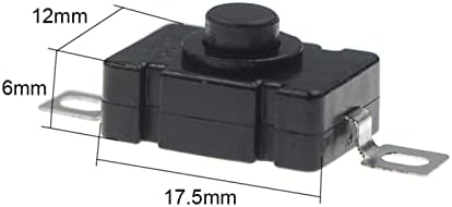Gooffy Micro Switch 100pcs/lot 18 * 12mm Can Flashlight Switch 1.5A 250VAC самостојно заклучување на лепенка Тип на копче за копче