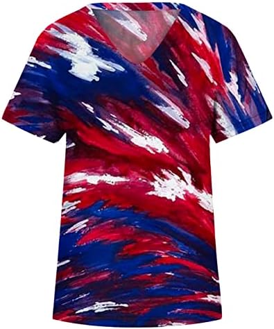 Theените Американски знаме маичка против вратот кратки ракави врвови графички модни маички четврти јули кошула Денот на независноста