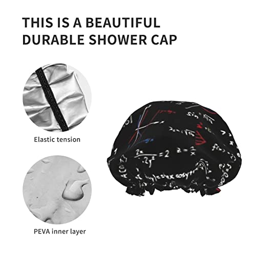 Womenените еднократно истегнување на полите капа за коса математика двојни слоеви водоотпорни капачиња за бања за туширање