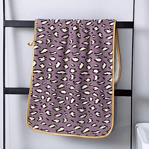 Dsfeoigy леопард печати преклопна крпа за бања за возрасни кујнски сад за миење садови Абсорбента за брзо сушење на косата за коса
