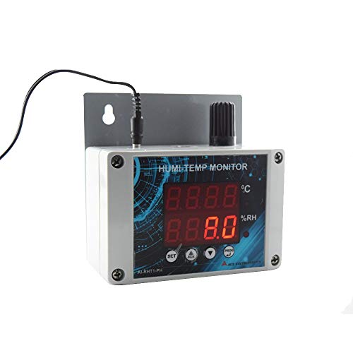 Монитор за аларм за температура и влажност поставен на wallид за простории за сервери, фармацевтски производи, лаборатории заедно со модел на сертификат