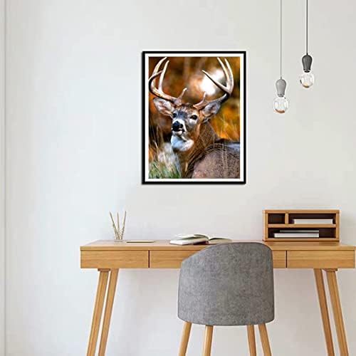5d DIY животински дијамантски сликарски сценско сценско елен, целосна рунда за вежбање мозаик DIY дијамантски везел елени вкрстено
