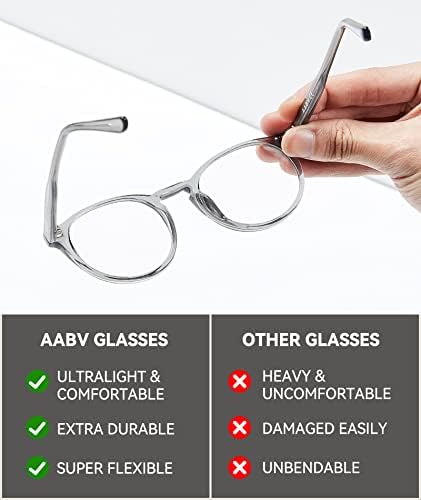 ААБВ Сина Светлина Блокирање Очила Леснотија Напрегање На Очите Круг Јасно Компјутерски Игри Очила За Мажи Жени Анти Отсјај Лажни Очила