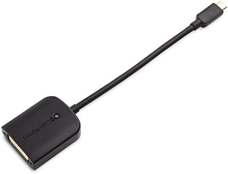 Кабел е важно USB C до DVI адаптерот во црна - Thunderbolt 4 / USB4 / Thunderbolt 3 порта компатибилен со MacBook Pro, Dell XPS 13, 15,