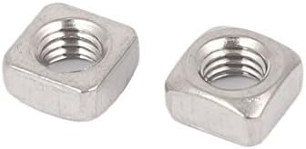 AEXIT 304 не'рѓосувачки нокти, завртки и сврзувачки елементи челик квадратни машини за завртки за завртки Сребрен тон орев и завртки сетови M5 25pcs
