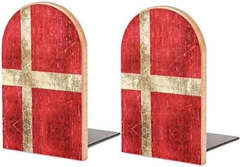 Гроздобер Стари и Изгребани Дански Знаме Дрво Книги Тешки Носители На Книги За Полици Декоративна Книга Завршува