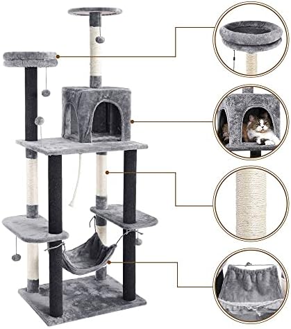Мачка Маче Гребење Пост Дрво Со Играчка Глувчето Највисоко Ниво Кревет За Релаксирачки Нула Сисал За Играње