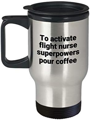 Лет медицинска сестра за патувања смешни саркастични новитети од не'рѓосувачки челик, суперсила за кафе, подлога за кафе, идеална идеја