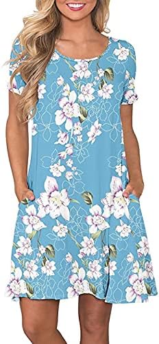 Fragarn женски сончеви фустани, женски плус големина лето печатено цветно постепено замав мини мета резервоар фустан