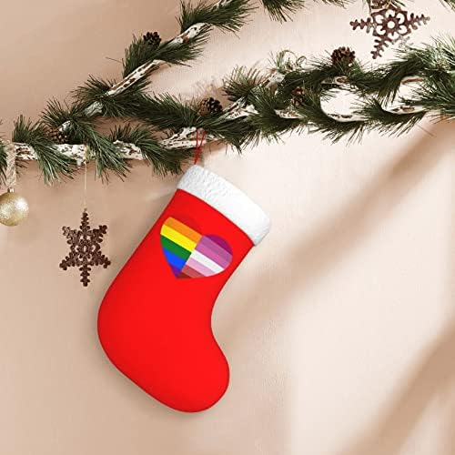 Cutedwarf LGBT Трансродова гордост знаме срце срце Кристама чорапи Божиќни украси на дрво Божиќни чорапи за Божиќни празнични забави подароци