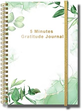 5 -минутно списание - А5 Непосредна дневна благодарност за среќа, афирмација, умност, размислување и само -грижа, едноставно водено дневно списание за афирмација - Journ