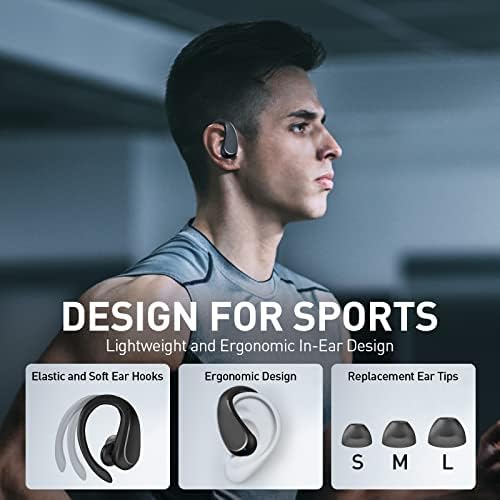 Безжични Слушалки Bluetooth 5.3 Слушалки 40 часа Играат Спортски Слушалки Со Двоен LED Дисплеј, Bluetooth Слушалки IP7 Водоотпорен
