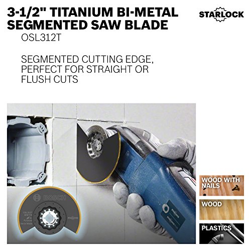 Bosch OSL312T Starlock осцилирачки мулти алатки титаниум Би-метална сегментирана пила, 3-1/2 , црно