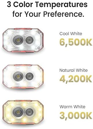 Claymore [Heady+ фарови и фенер, 600 лумени, 3.500mAh, USB -полнење, 4 режими на осветлување, 3 бои, преносна LED фенерче за пешачење