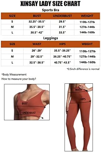 Облека за тренингот Ксинсај Лејди за жени 2 парчиња спортски спортски градник градник со високи половини за јога поставувања