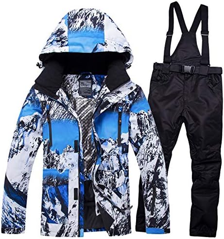 Супер топли мажи скијачки костуми водоотпорни ветерници за дишење на ветерници на отворено носат скијачки сноуборд јакна+пантоло