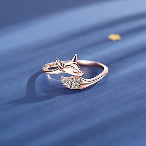 Слатко розово злато Симпатични прстени за жени западно животно прстен животински микро дијамантски прстен дами прстен тинејџерски накит вознемиреност