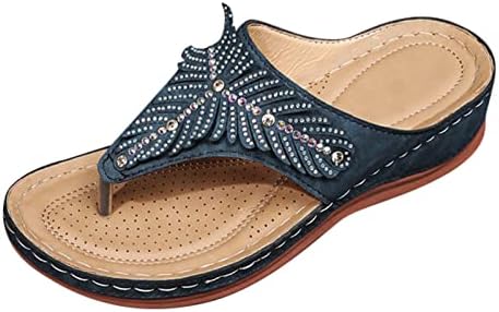 Womenените клин пети, палто за риба уста платформата повеќебојни везени сандали женски пешачки сандали широки