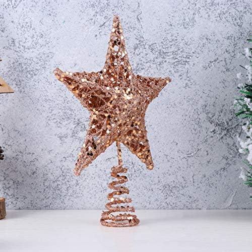 Bestoyard елка starвезда Топер Сјајна starвезда за елката Метал Starвезда TreeTop за декорација на новогодишна елка