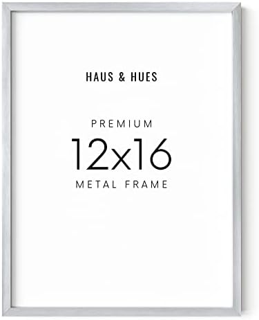Хаус и нијанси 12x16 Сребрени рамки за слики - сет од 1 рамка за слика металик, метална рамка за слика на слика, 12 x 16 рамка за