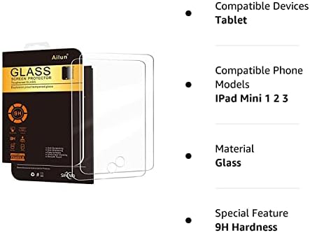 Ailun Заштитник На Екранот за iPad Mini 1 2 3 Калено Стакло 9H Цврстина 2Pack Компатибилен Со Apple iPad Mini 1 2 3 Ултра Јасно 2.5 D