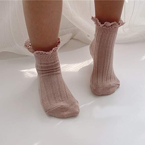 Ашмиова бебе девојки гроздобер чипка чизми од чипка на дете, дете, кокосови фустани чорапи 6 пакувања
