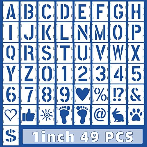 Каеми 49pcs букви матрици броеви за симбол на симбол, образец за занаетчиски образец со букви од 3 инчи за разни проекти за DIY