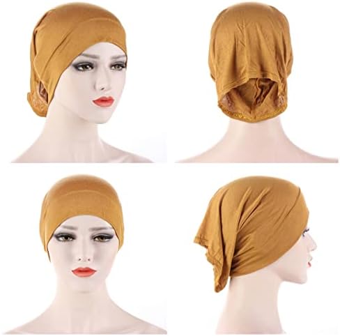 6 парчиња жени под шал капа капа за капакот Внатрешен хиџаб исламски врат покрива муслиманска лента за капаче за капакот на цевката