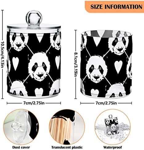 Симпатична панда Бебе памучна бришачка држач за бања контејнери со капаци поставени памучни топка подлога за тркалање тегла за памук топка