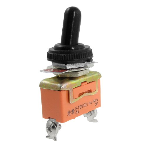 Uxcell 2 Way SPST за заклучување на прекинувачот со водоотпорно гумено капаче, 15 засилувач/250 VAC