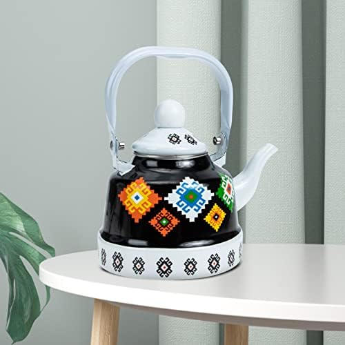 Yarnow емајл чајник емајл чај котел ретро декоративен чајник 1.1L порцелански емајлирана вода што врие сад за греење вода за вода за кујнски
